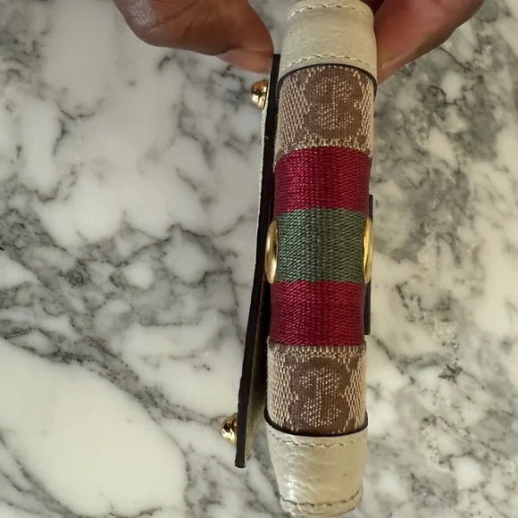 Gucci GG‎ Ophidia Wallet Leather Web Ivory/White, Rare - Picture 9 of 10